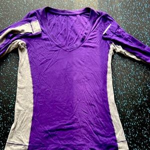 Lululemon long sleeve tshirt neck purple and grey excellent condition